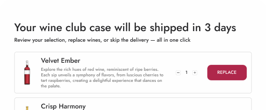 Podgląd Twojej nadchodzącej dostawy Wine Club